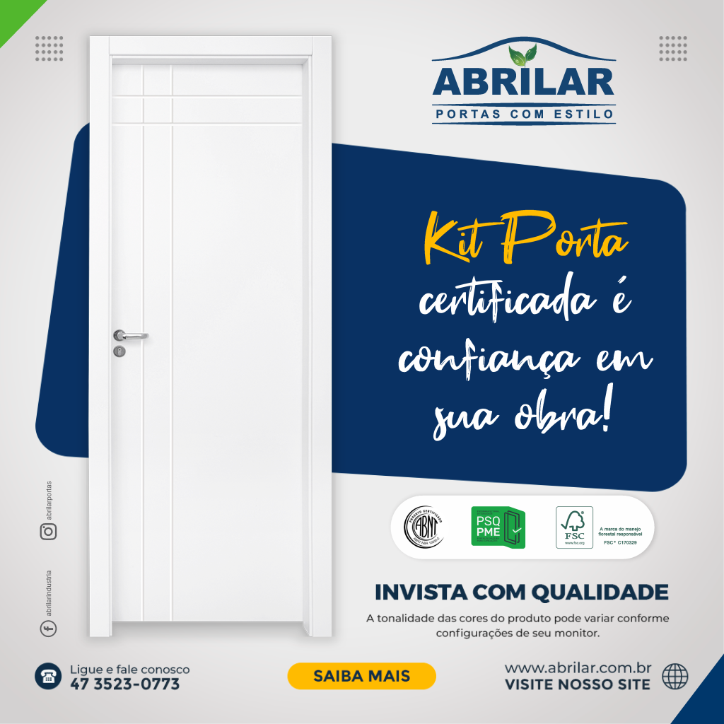 A porta de madeira certificada é confiança em sua obra.