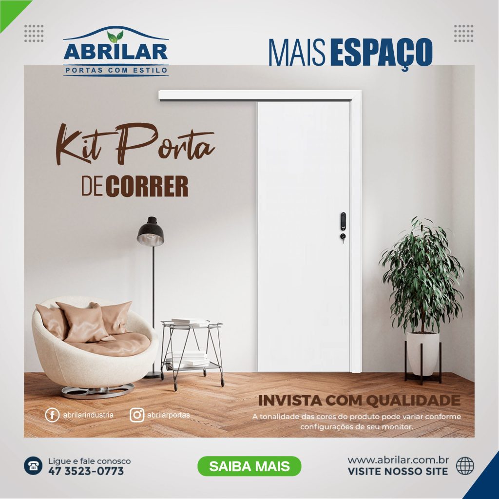 Kit Porta de Correr, amplie o espaço com beleza e funcionalidade.